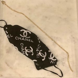 Dainty gold necklace/mask holder